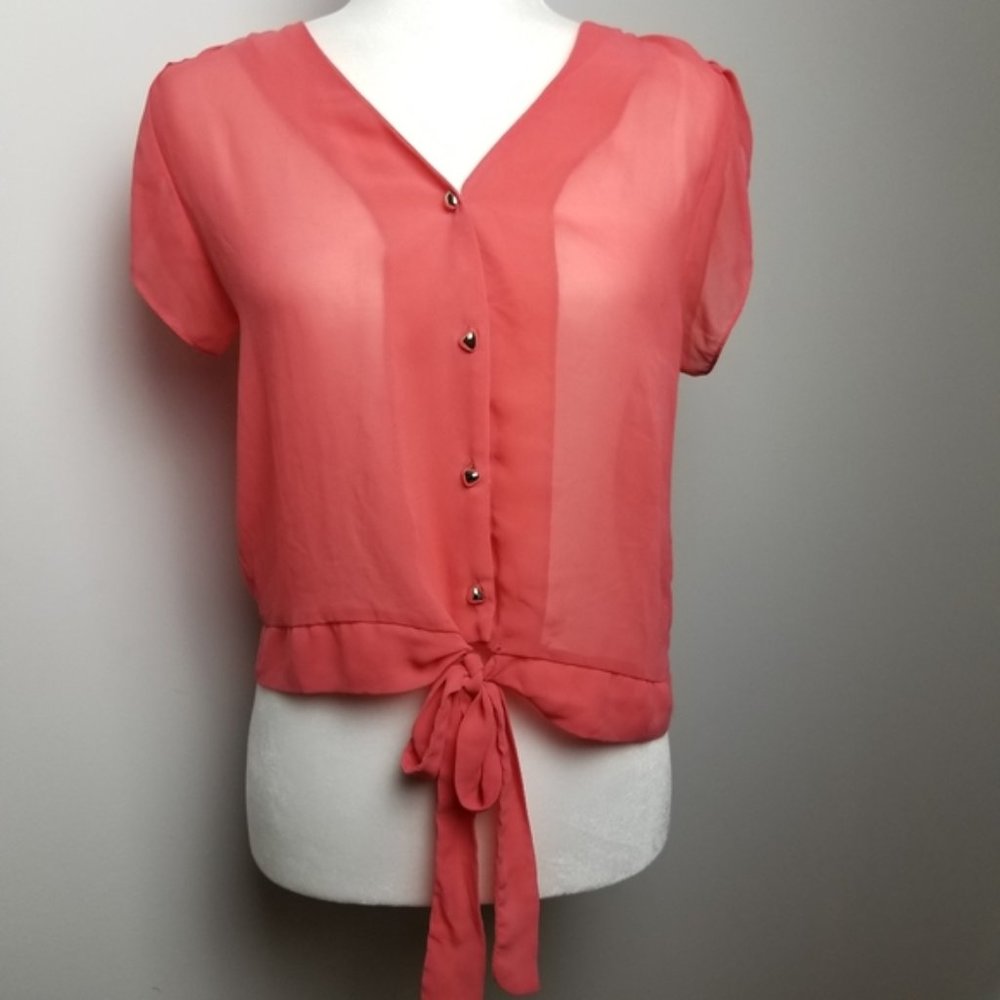 Charlotte Russe Orange Pink Blouse
